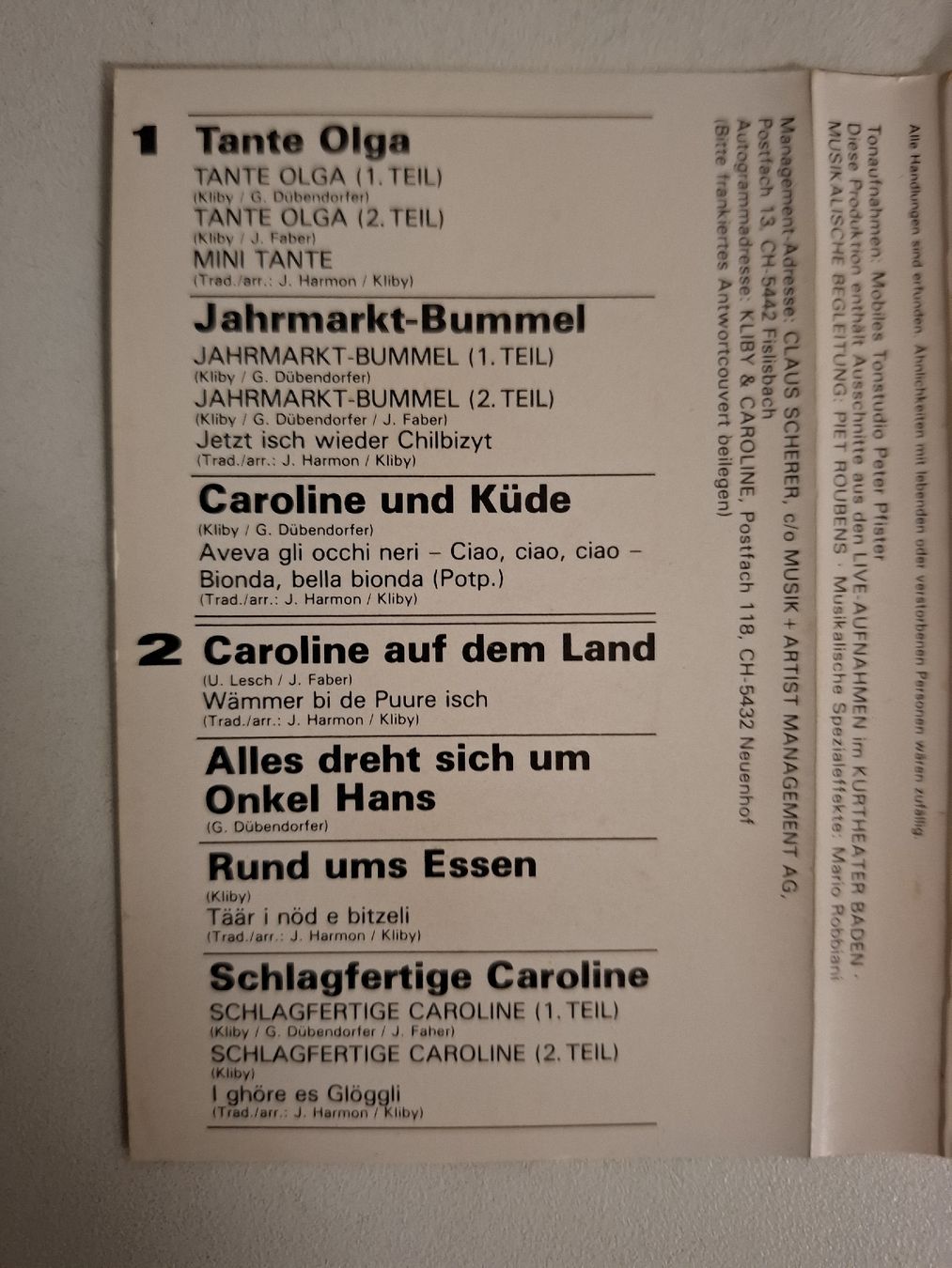 Kompaktkassetten: Kliby und Caroline,  LACHKARUSSEL – Gebraucht aus Schänis von Heli670 1