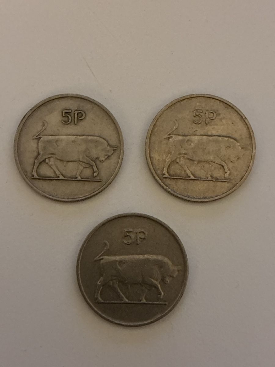 Tutti le monete: Nr. 24: 3 x 5 Pence, irisches Pfund, 1976 – Usato da Burgdorf venduto da Yakari5165 1