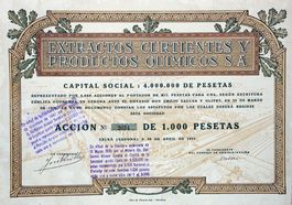 Extractos Curtientes y Productos Quimicos SA, Gerona - 1921