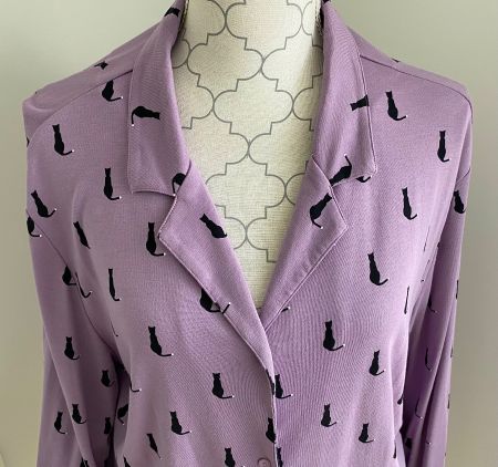 Bluse 42 von Darling Harbour flieder Kätzchen Jersey