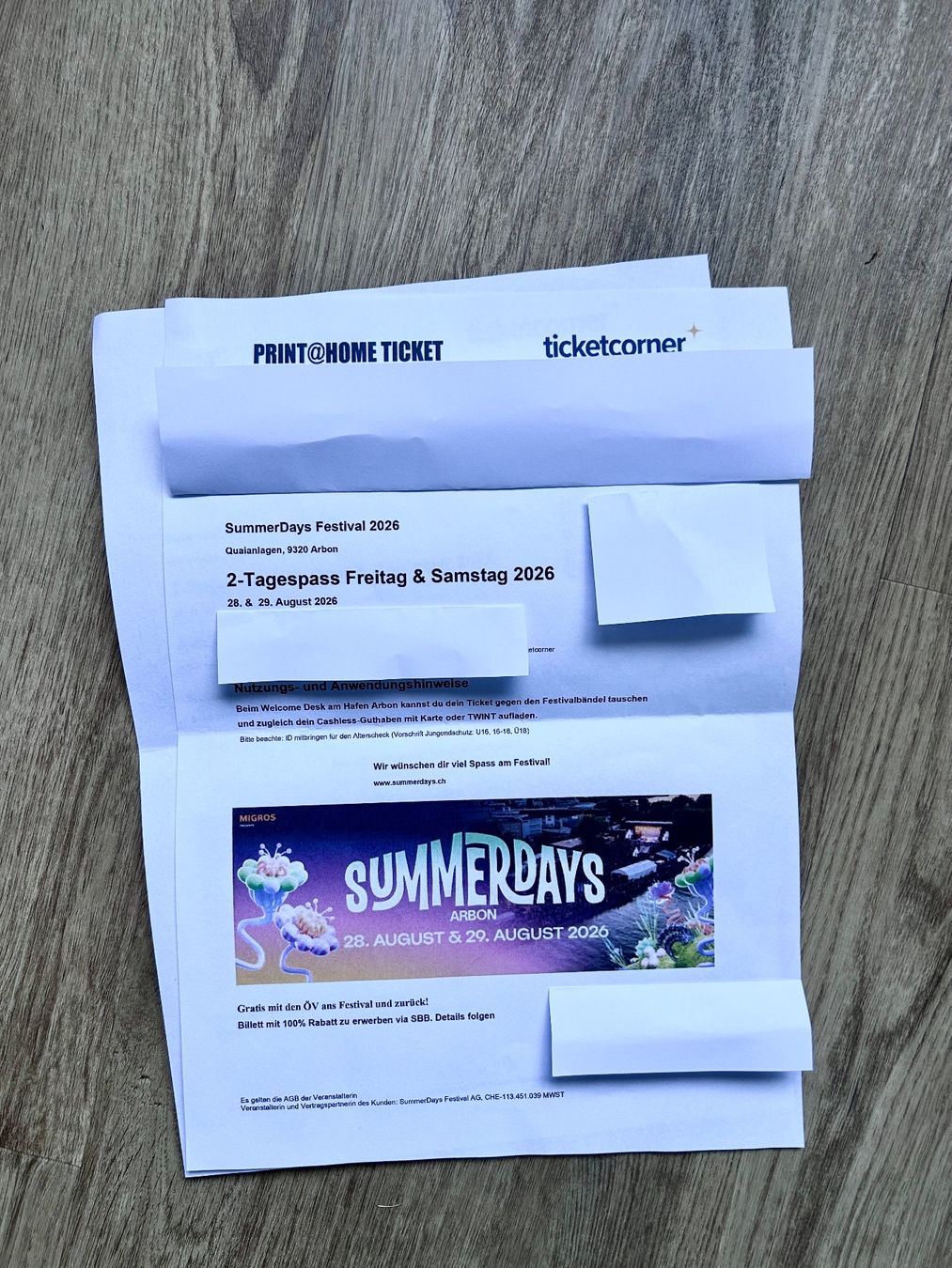 Biglietti: Zwei Tickets Summerdays Fr & Sa – Nuovo (secondo la descrizione) da St. Gallen venduto da kst_lb5q