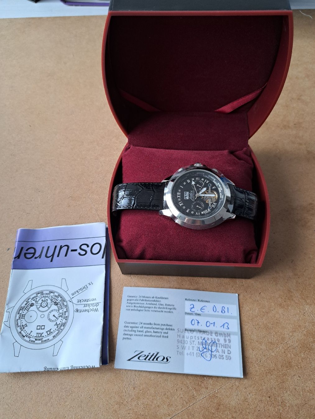 Orologi: Zeitlos Herrenuhr – Nuovo e nell'imballaggio originale da Diepflingen venduto da Hanshans... 1