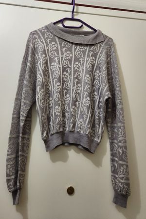 Pull en maille Wolford gris blanc taille 38 