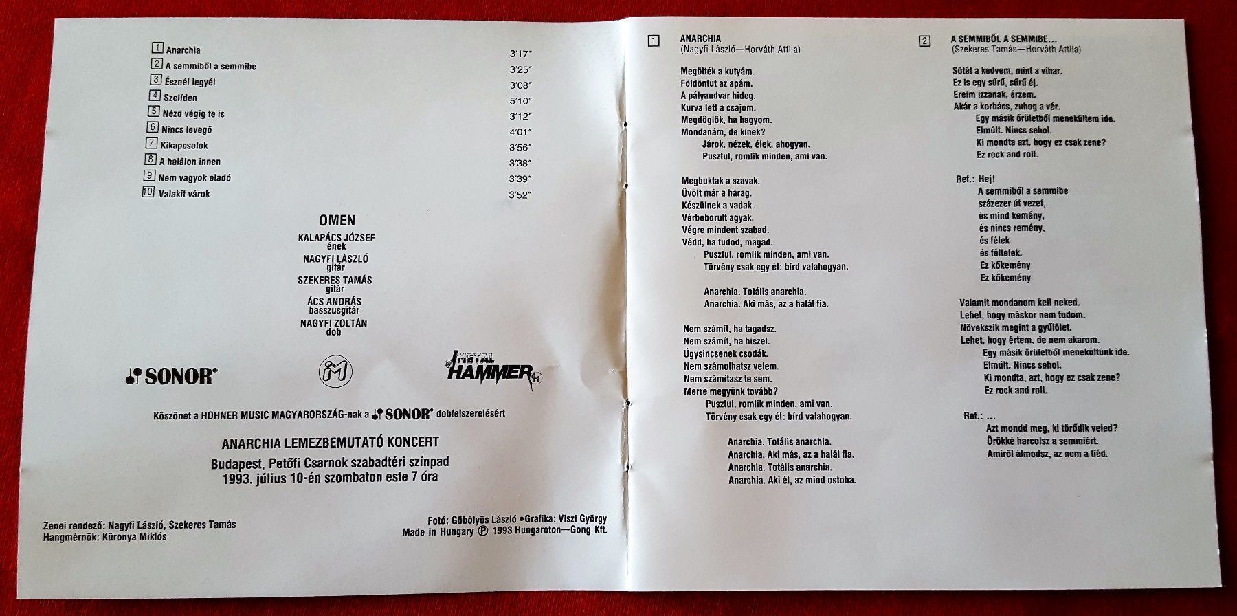 CD: Omen - Anarchia - CD - 1993  - Rare Hungary First Press – Usato da Uster venduto da Zardodel 5