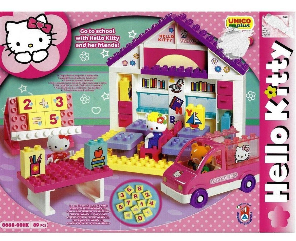 Hello Kitty Kit di costruzioni: Unico Plus Hello Kitty's Schule mit Schulbus; neuwertig – Usato da Sirnach venduto da sagrotin 1