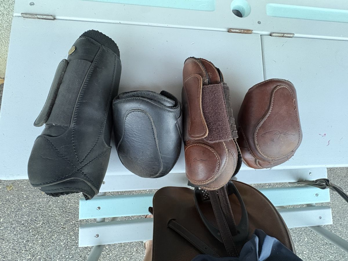 Stinchiere & Fasciature: Guêtres D’yon en cuir brunes  – Usato da Puplinge venduto da Mady88 5