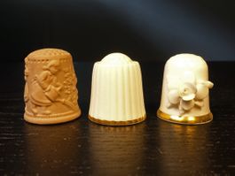 3 spezielle Fingerhüte / Fingerhut