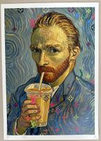 Death: Van Gogh & his Frappuccino, POP Art, signiert 83/100