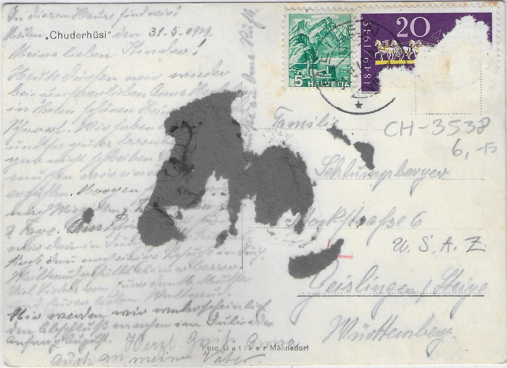 Cartoline postali: Chuderhüsi bei Zürich – Usato da Ettingen venduto da Kartenplanet 1