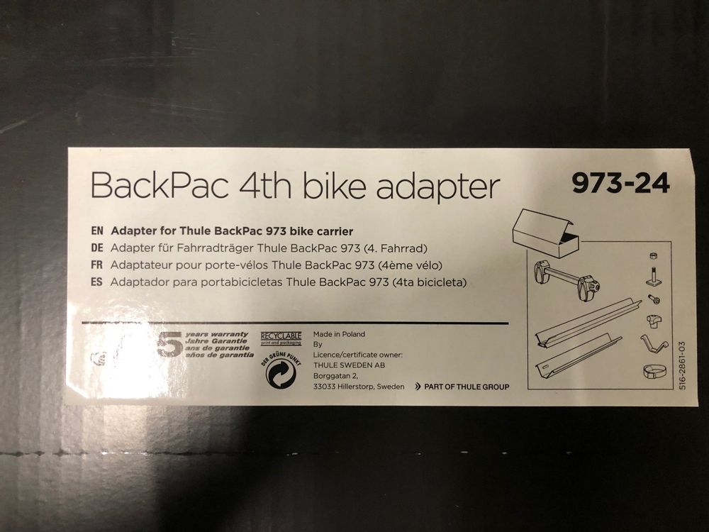 Thule backpac discount 4th bike adapter