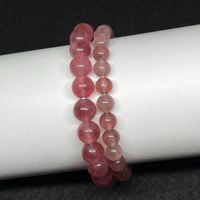 Erdbeere Kristall Quarz Stretch Armbänder 2er Set, 6,8mm