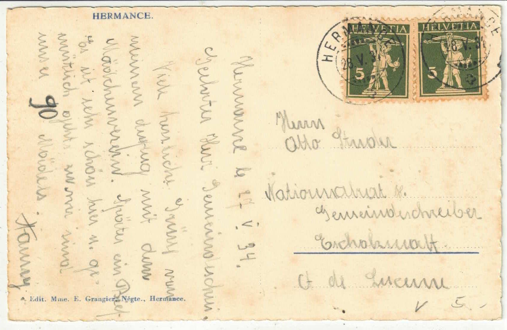 Ansichtskarten: Hermance - Vue generale – Gebraucht aus Ettingen von Kartenplanet 1