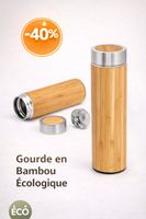 Thermos Bambou 400ml — Chaud 8h · Infuseur the · Sans BPA -