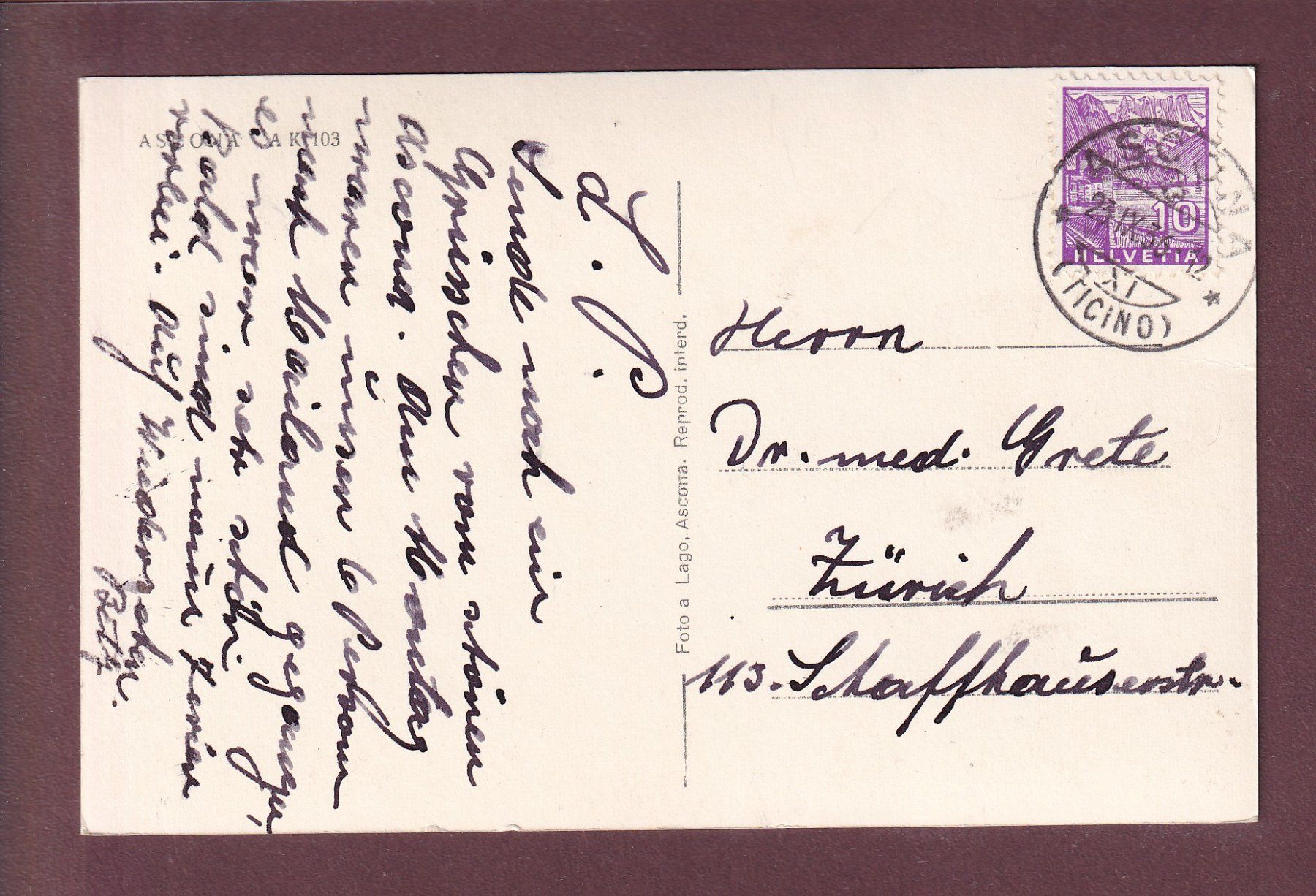 Cartes postales: ASCONA - 1936 – D'occasion à Pully par nicecards 1