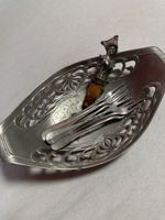 Vintage Fruit Forks Set with Decorative Tray Used