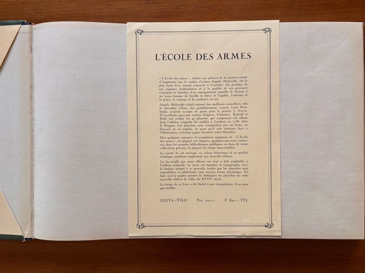 Libri: L‘Ecole des Armes – Usato da Zürich venduto da gucks 1
