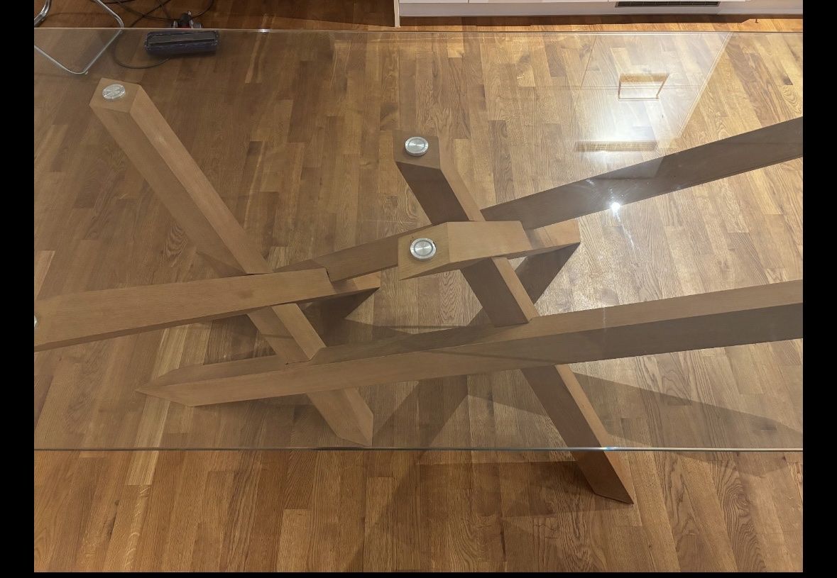 Tische: Grosser moderner Glastisch 220 cm – Gebraucht aus Dintikon von Sandy2025 1