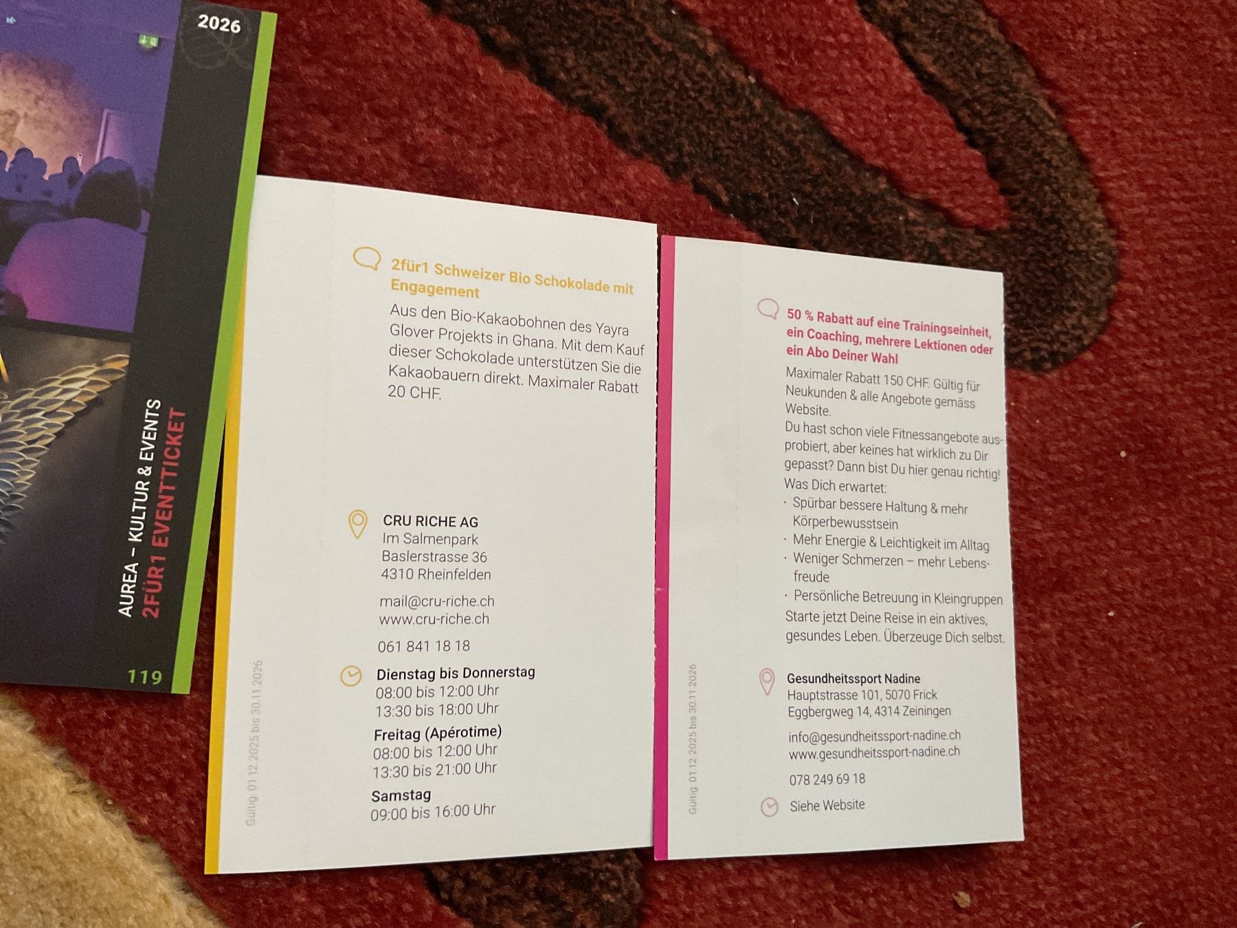 Gutscheine: Sept Bons 2 pour 1 pour Rheinfelden – Neu (gemäss Beschreibung) aus Düdingen von Yellow 8