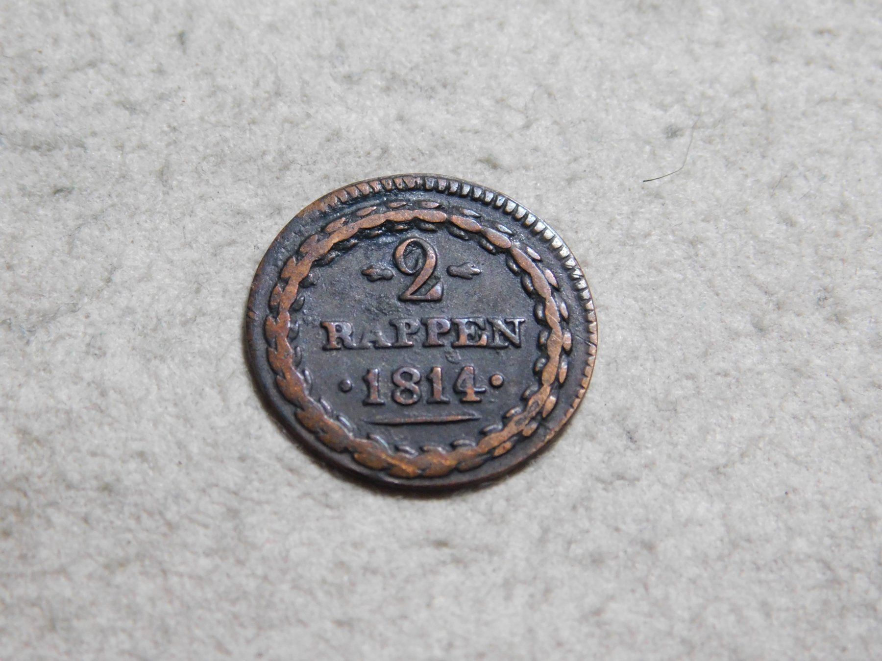 Tutti le monete: 2 Rappen 1814, Kanton Aargau, Billon, ss - vorz – Nuovo (secondo la descrizione) da Solothurn venduto da Mi-cardo