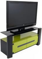TV-Möbel, schwarz-grünes Glas