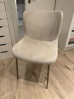 5 Esszimmerstühle von Westwing - Samt Beige Goldig