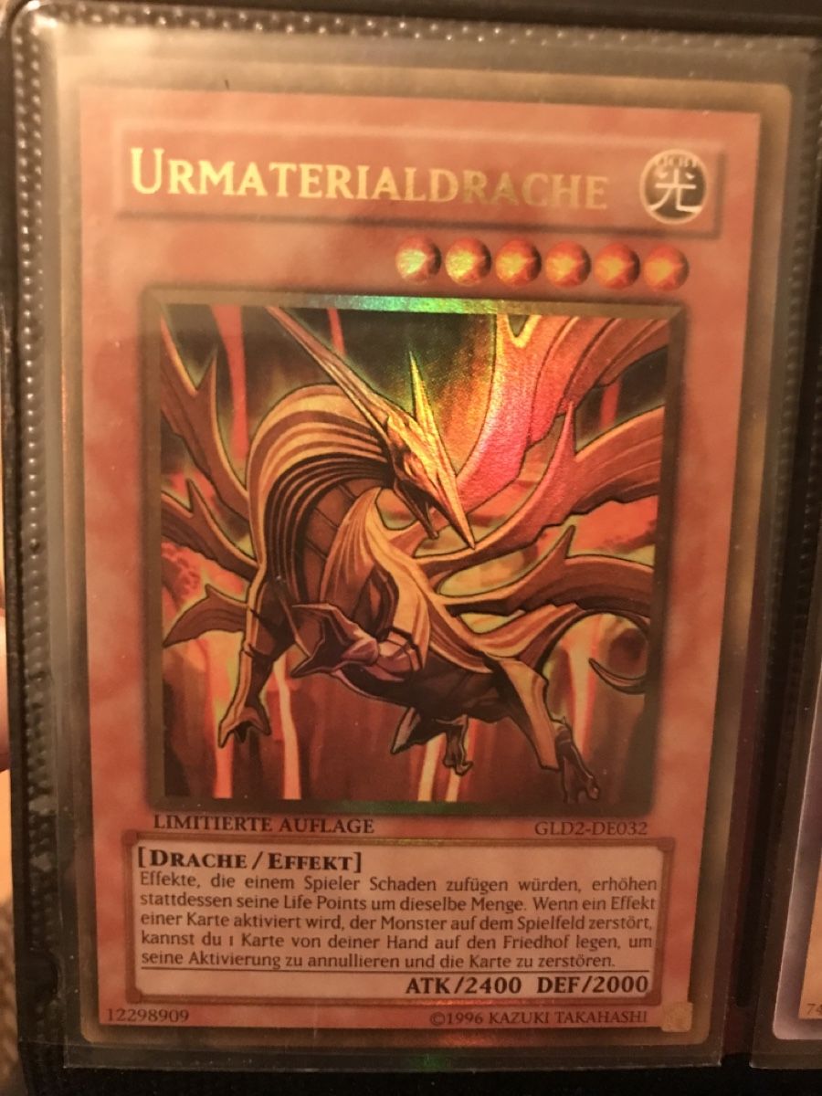 Yugioh Sammelbilder & Trading cards: Yugioh Karte Urmaterialdrache GLD2-DE032 – Gebraucht aus Biel/Bienne von pab_ty7p
