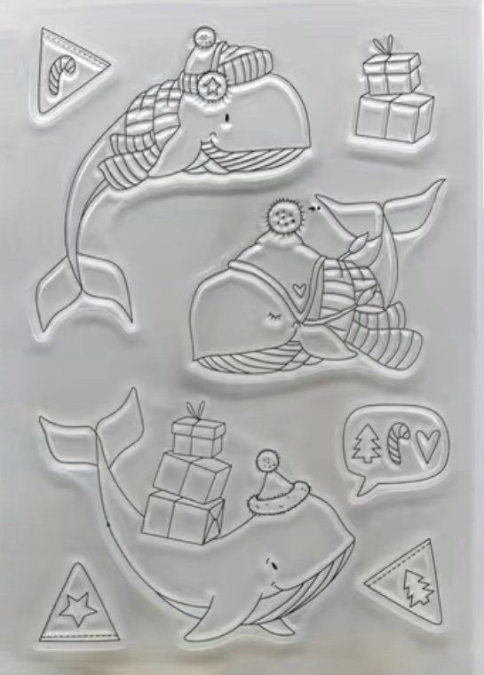 Timbri: Silikonstempel Walfisch Weihnachten – Nuovo e nell'imballaggio originale da Kaltbrunn venduto da schere-stein-papier