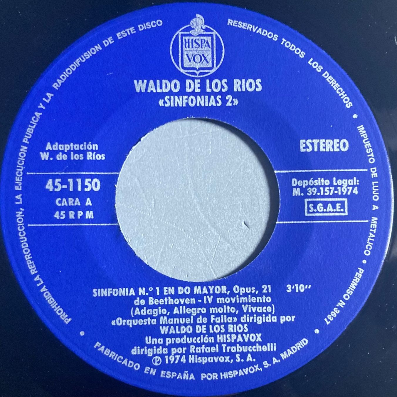 Schallplatten: WALDO DE LOS RIOS - SINFONIAS 2 – Gebraucht aus Poliez-Pittet von Newtown-Records 2