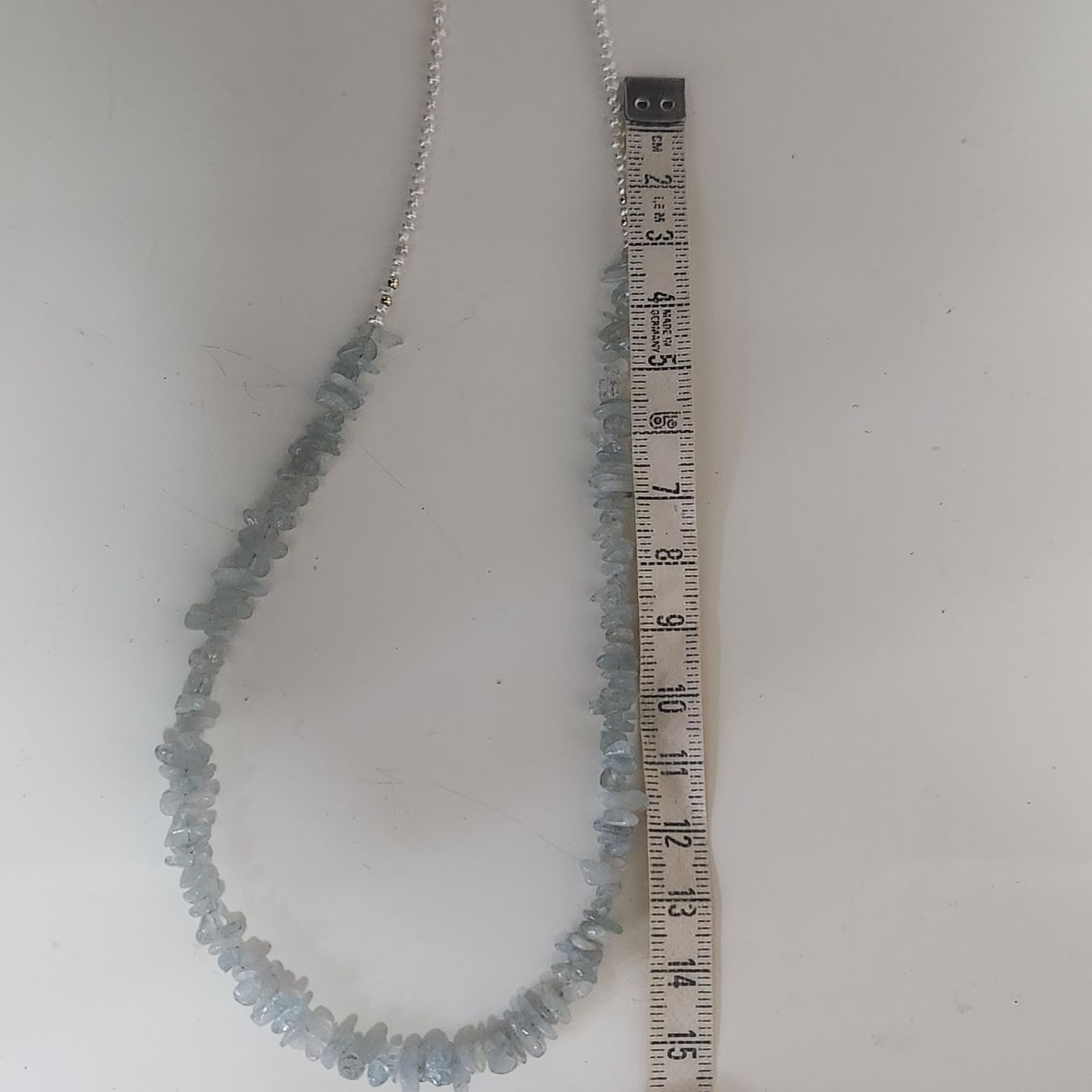 Catenine: 18 Karat Gold Aquamarin Kette mit Perlen – Usato da Binningen venduto da lieblingsstyle 6