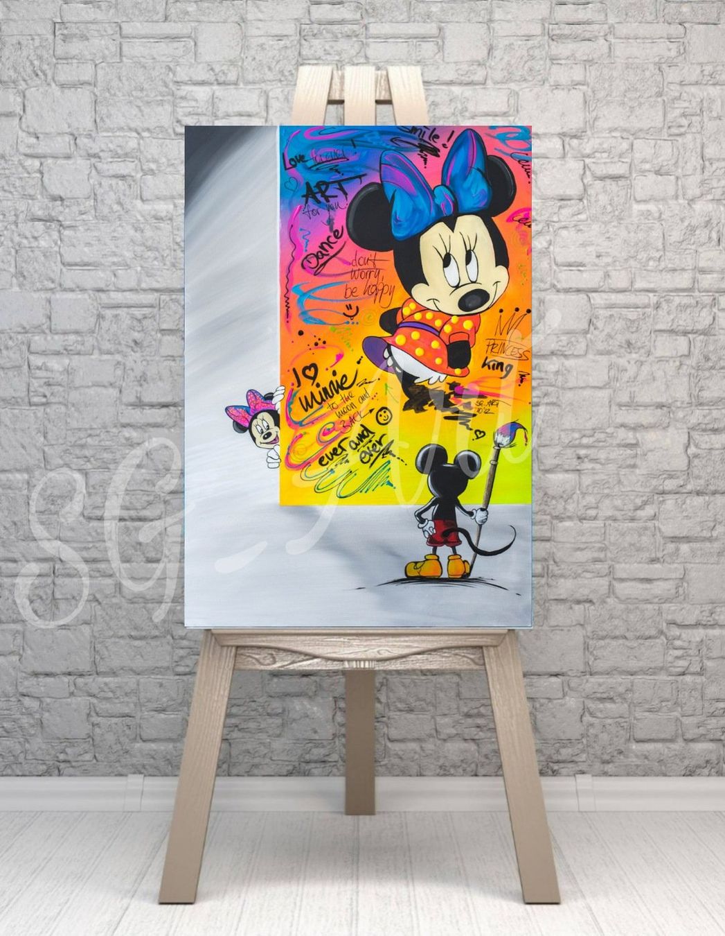 Gemälde: Acrylbild Micky und Minnie Mouse Disney Comic Unikat – Neu und originalverpackt aus Rheinau von Sussel 8