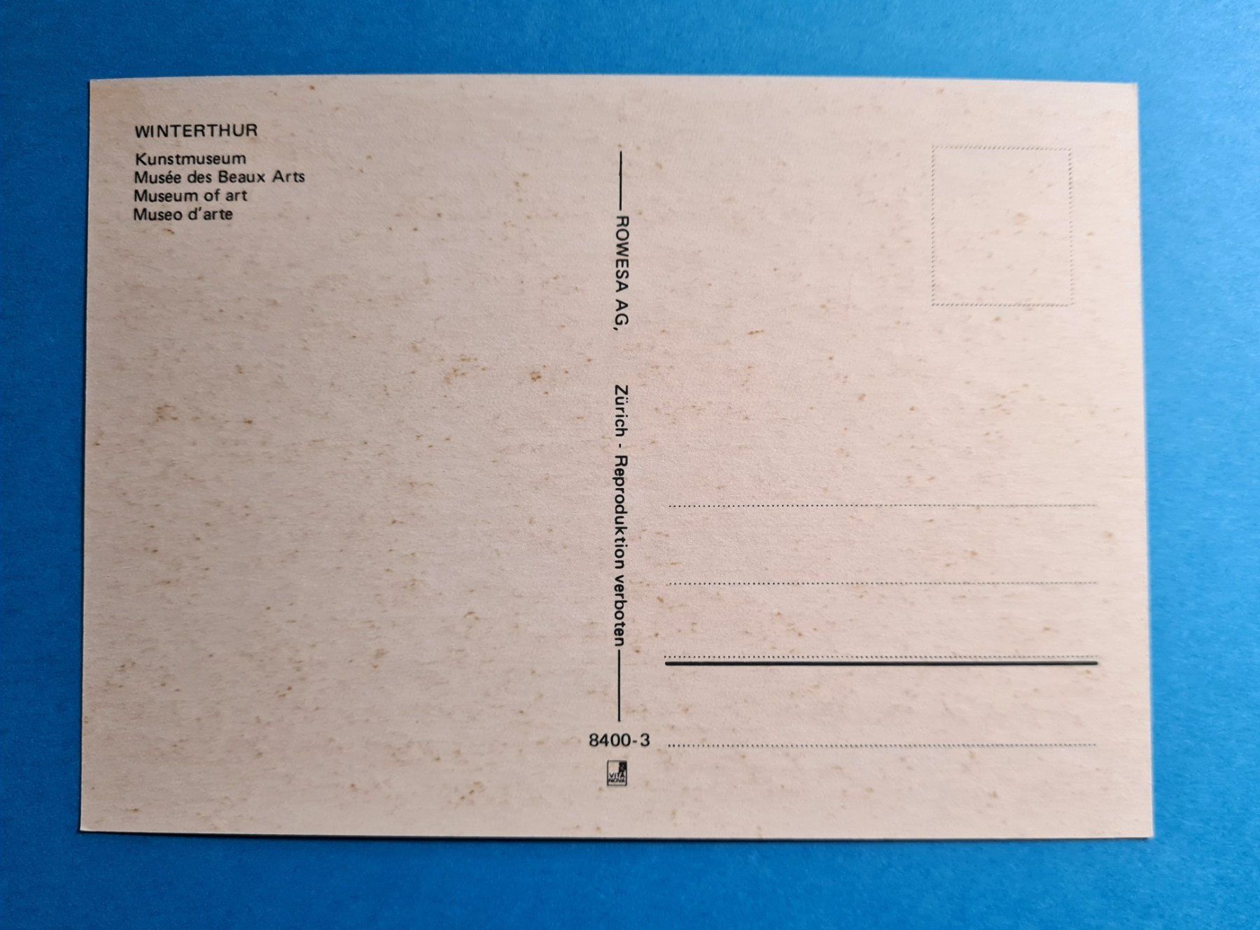 Cartoline postali: Ansichtskarte Winterthur Kunstmuseum – Nuovo (secondo la descrizione) da Saland venduto da V-Tour 1