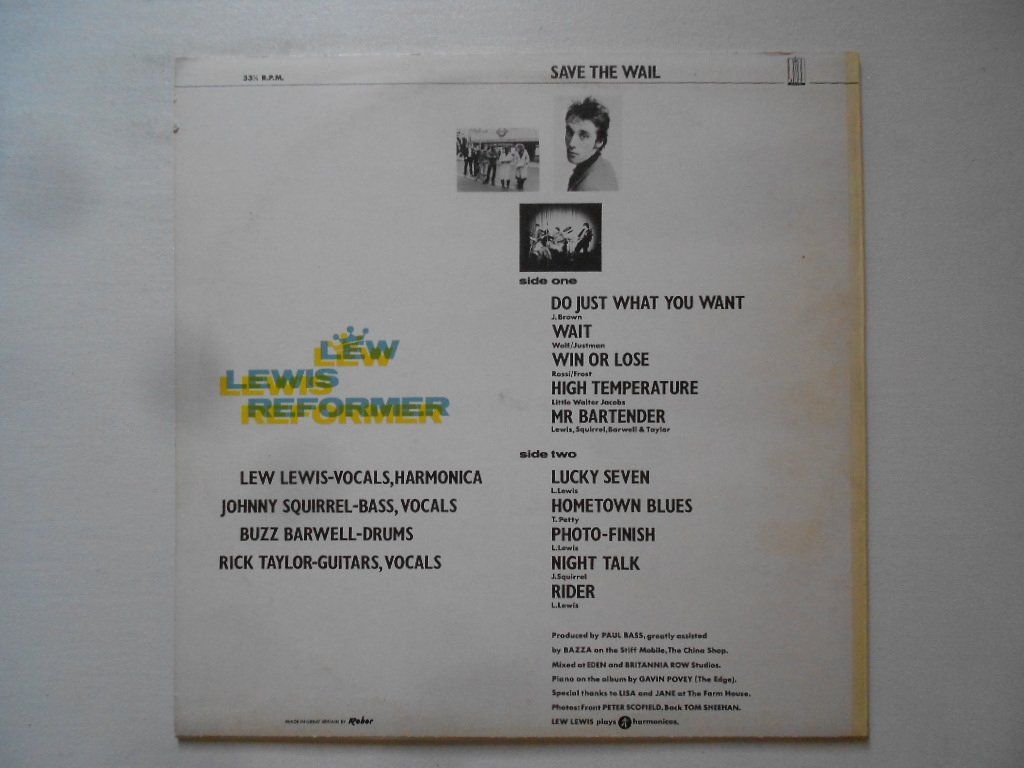 Vinyles: LEW LEWIS REFORMER  -  SAVE THE WAIL – D'occasion à Bex par Giorgiob 1