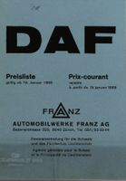 NEUWAGEN PREISLISTE | DAF ALLE MODELLE | AB 01.1969 - DE/FR