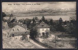 AK St. Aubin, Vue generale et les Alpes