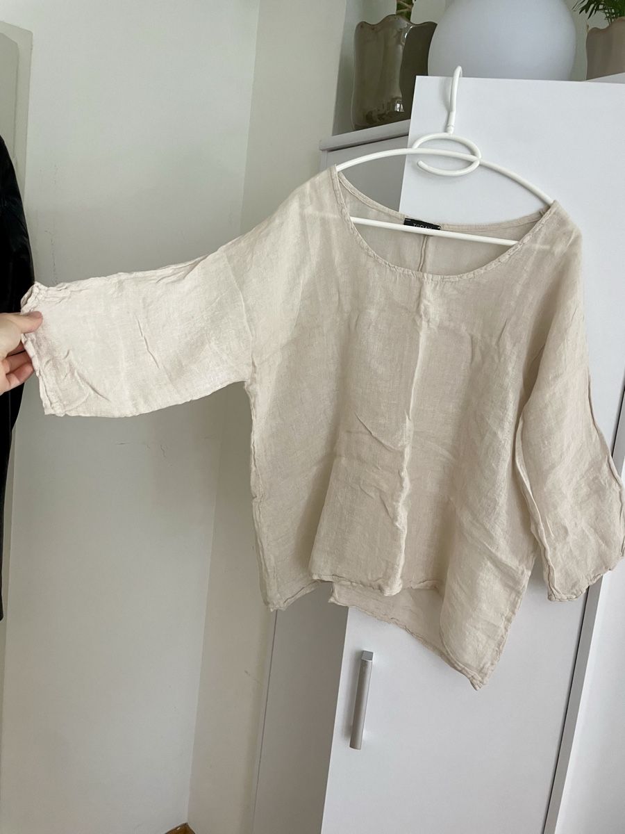Blusen:  Beige Leinen Bluse, onesize – Gebraucht aus Zürich von Carlajimena 2