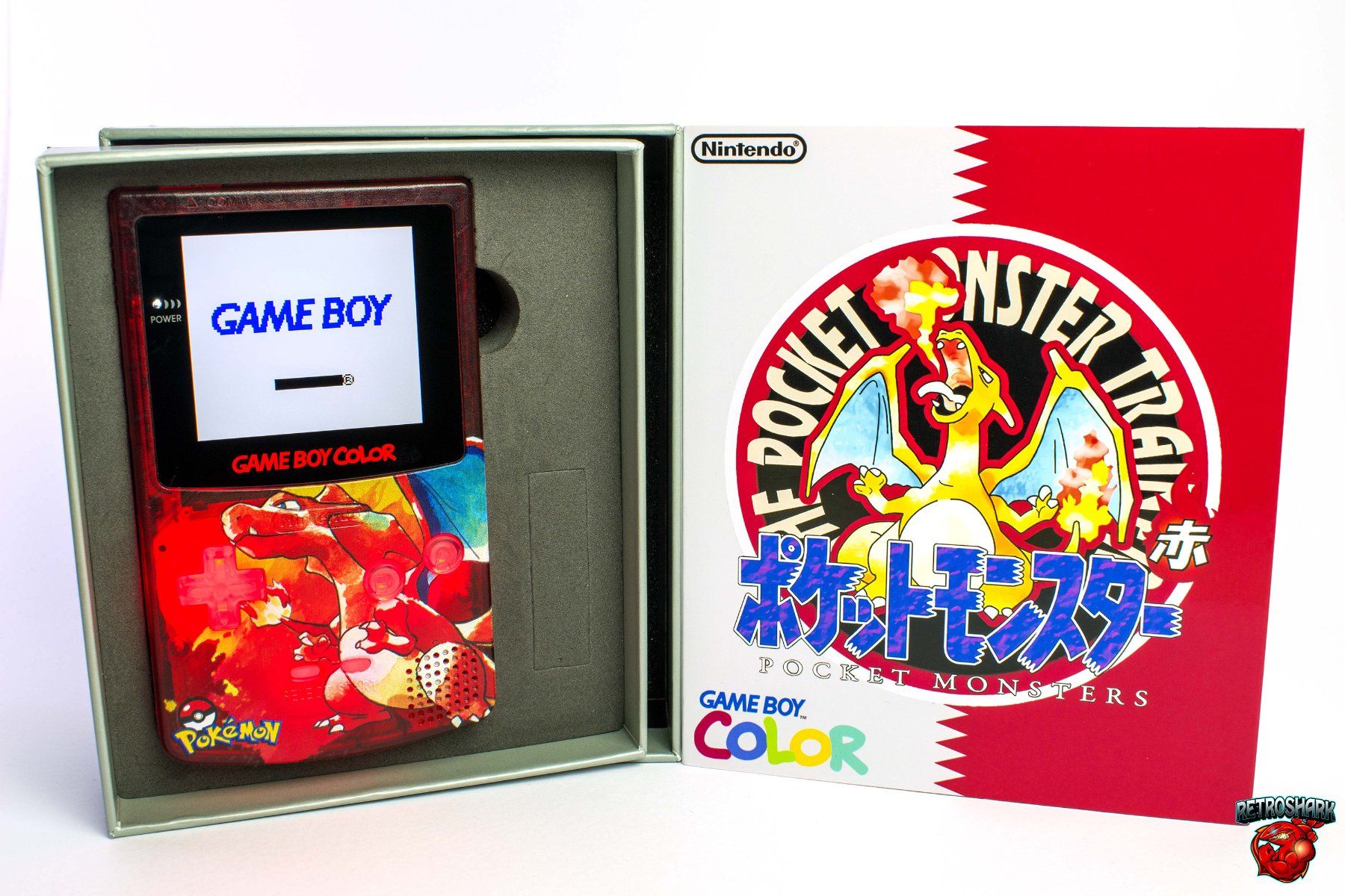 Nintendo Konsolen: GameBoy Color IPS Pokémon Charizard Edition with LED Buttons – Gebraucht aus Savosa von  7