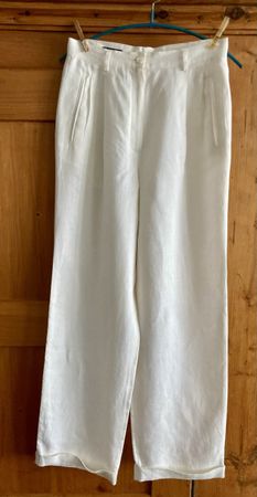 MASKA (IT)100% Leinen-Hose weiss Gr. 36/38