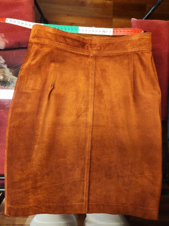 Jupe Midi En Daim Couleur Crème Wallis - Taille UK 12 - Occasion Très Bon état
