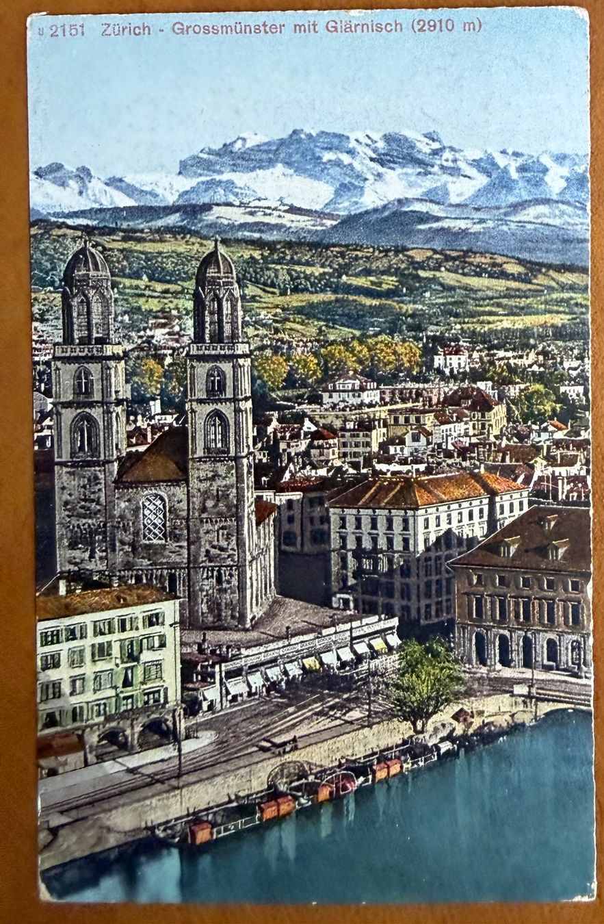 Ansichtskarten: Zürich - Grossmünster 1920 – Gebraucht aus Lutry von Ediego