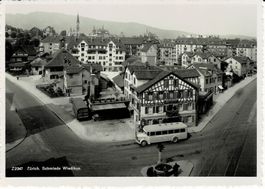 Z2347  Zürich Schmiede WIEDIKON mit Postauto ZH ca 1950!