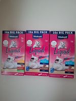 3 Big Pk. Vitakraft Liquid Snacks, versch. Sorten f. Katzen