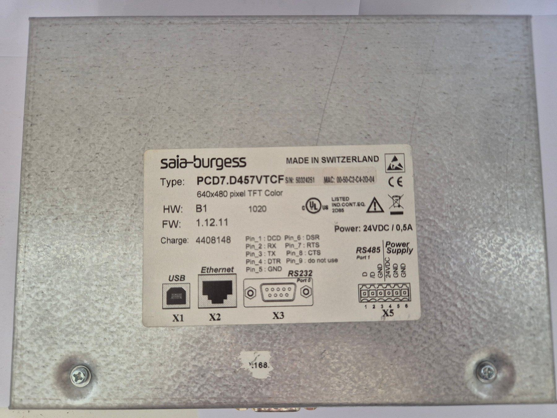 Sistema di controllo: SAIA BURGESS Type: PCD7.D457VTCF Saia PCD Web Panel MB – Usato da Thielle venduto da urs_8lzn 2
