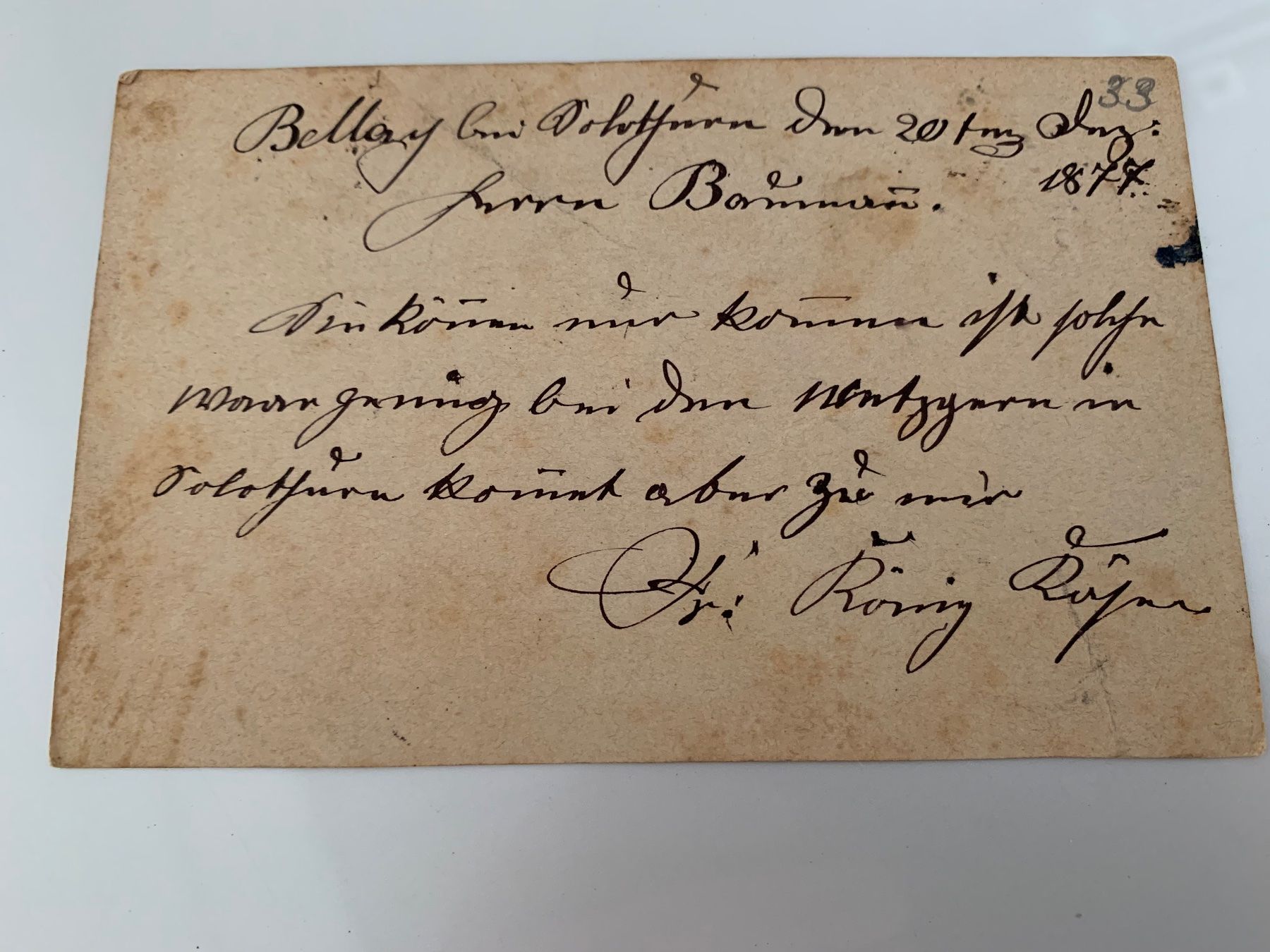 Cartoline postali: sehr alte Postkarte Schweiz Solothurn 1877 – Usato da Erlenbach ZH venduto da Ritschly 3