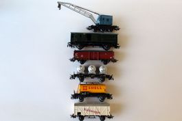 MÄRKLIN - 6 Stück diverse Güterwagen