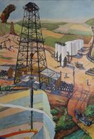 Schulwandbild Petrolgewinnung, H. Liniger