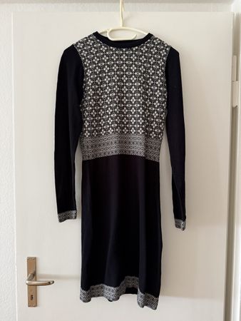 King Louie Strickkleid schwarz/weiss Jacquard Gr. S