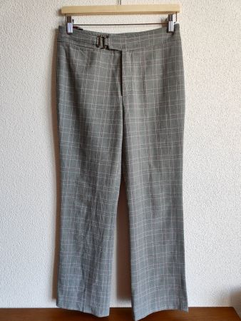 Schicke Damen Stoffhose Gr. 36 grau Karo Muster Büro Look...