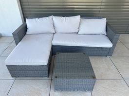 Lounge Set Rattanoptik mit Tisch