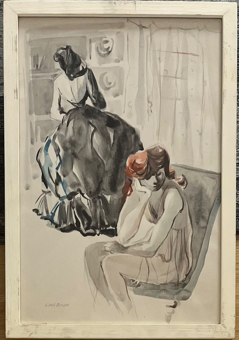 Dipinti: EMIL BAUER AQUARELL MIT NACHLASSSTEMPEPL  MIT RAHMEN – Usato da Gersau venduto da kunst-online 9