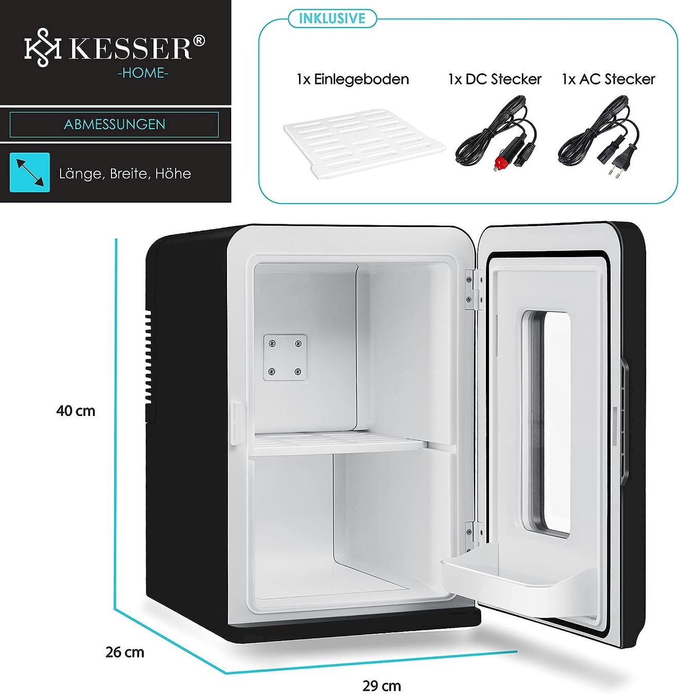 Mobicool Frigoriferi & Refrigeratori: KESSER Mini Kühlschrank 15L Schwarz – Nuovo e nell'imballaggio originale da Bottighofen venduto da zaap 5
